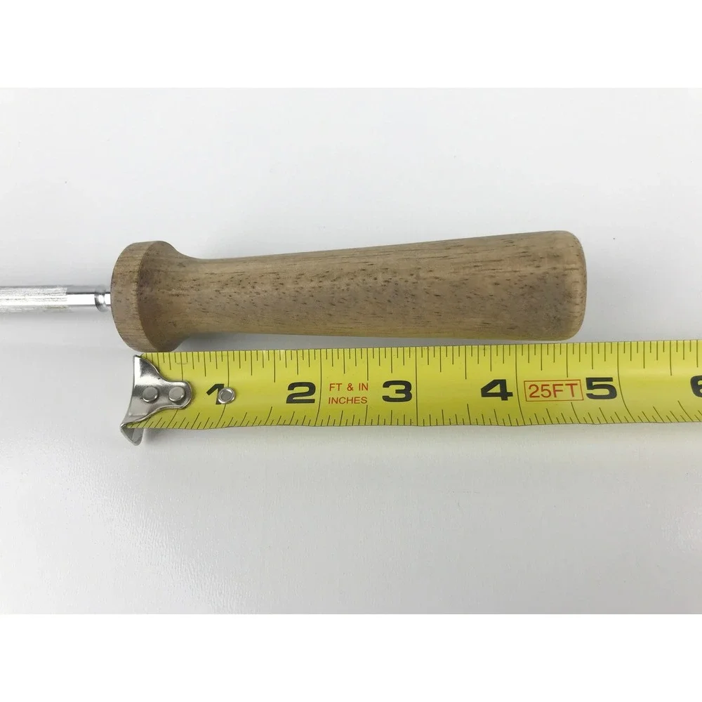 Vintage Unbranded Knife Sharpening Steel Rod‎ Wooden Handle Kitchen Tool 12